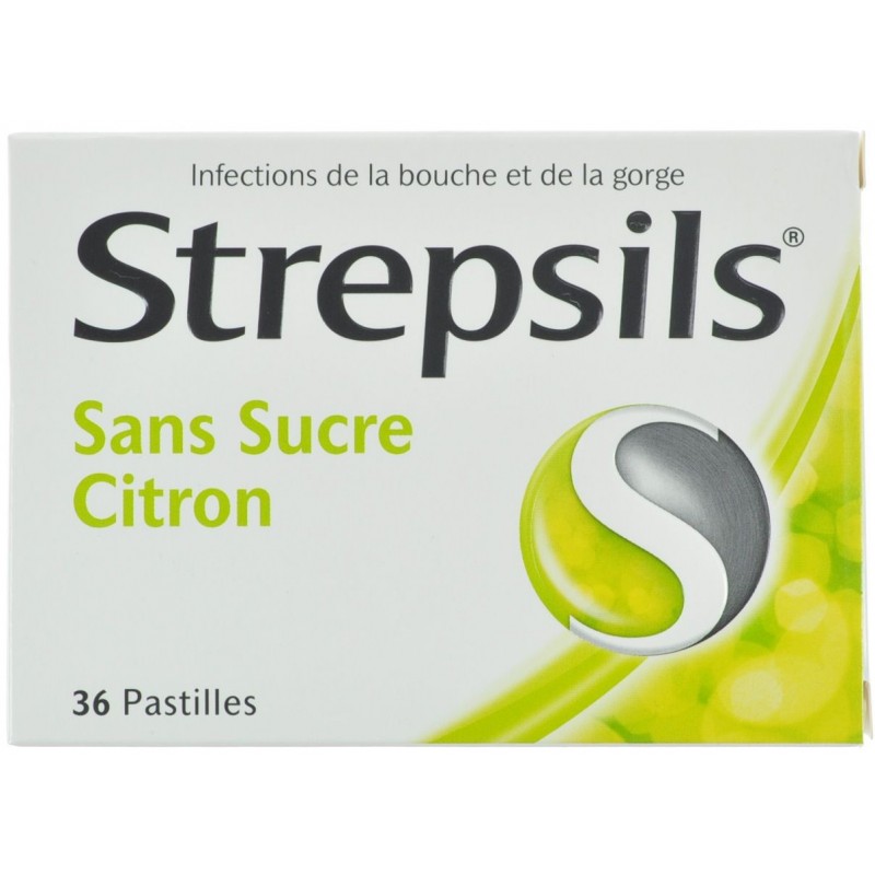 Strepsils pastilles, soulagement rapide du mal de gorge, Miel et citron 36  pastilles 