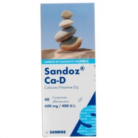Sandoz Ca-d 600 Mg/400ui 40 Comprimes Effervescents